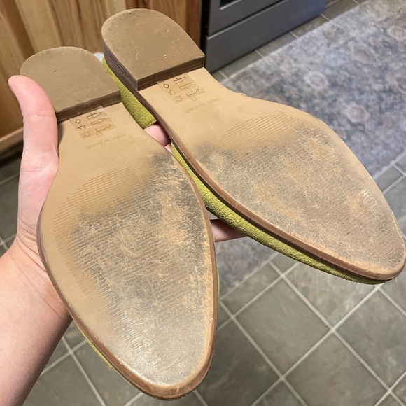 Madewell Green Snakeskin Print Leather Flats - Picture 5 of 5